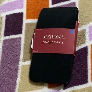 Merona Black Opaque Tights size 1x